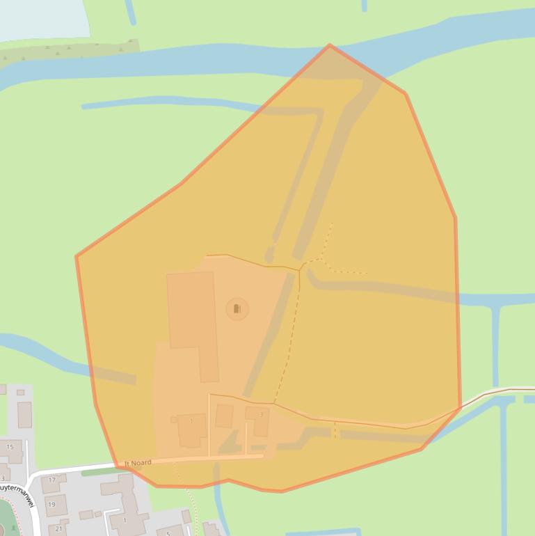 Kaart van postcodegebied 9023AE.