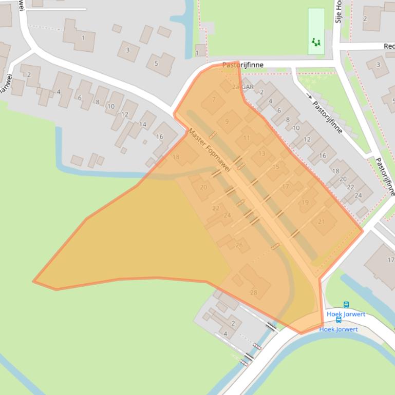 Kaart van postcodegebied 9023AJ.