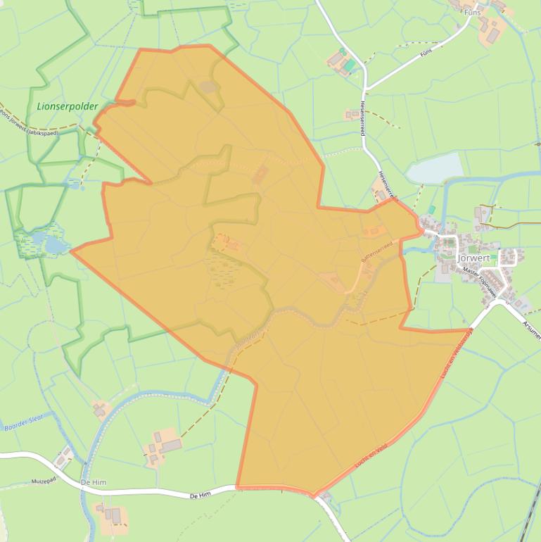 Kaart van postcodegebied 9023AR.