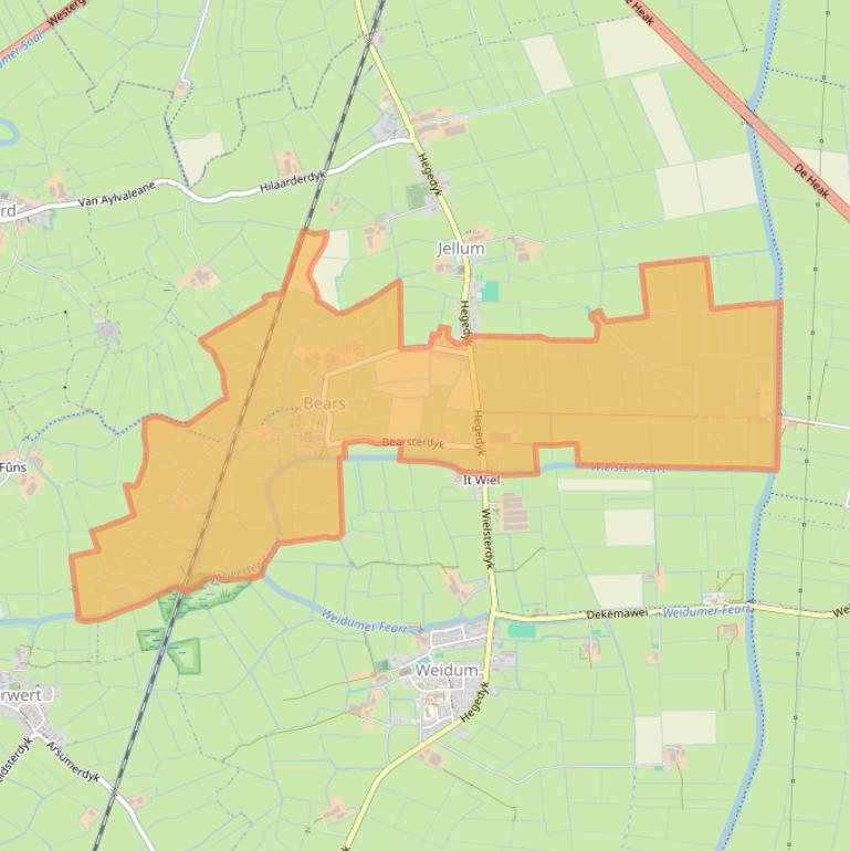 Kaartafbeelding, ingezoomd op postcodegebied 9025.