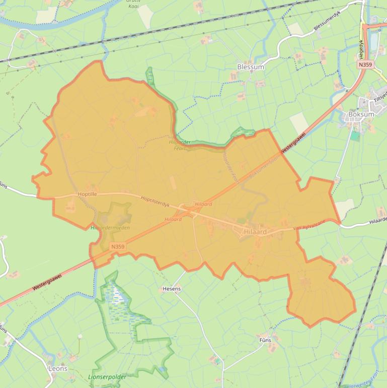Kaartafbeelding, ingezoomd op postcodegebied 9027.