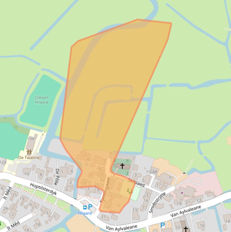 Kaart van postcodegebied 9027BH.