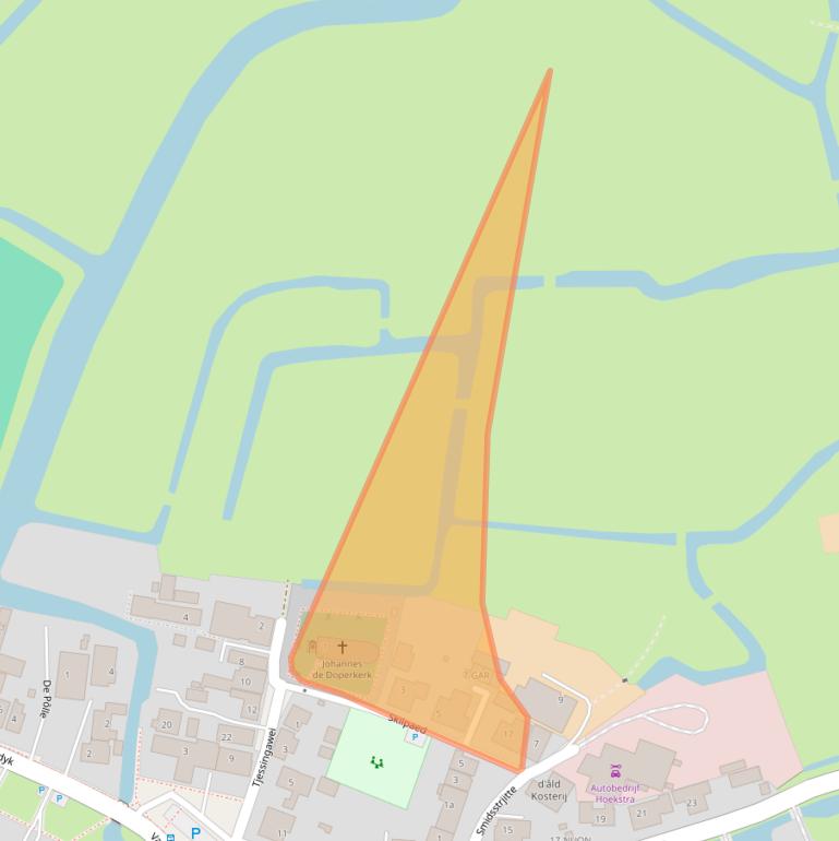 Kaart van postcodegebied 9027BJ.