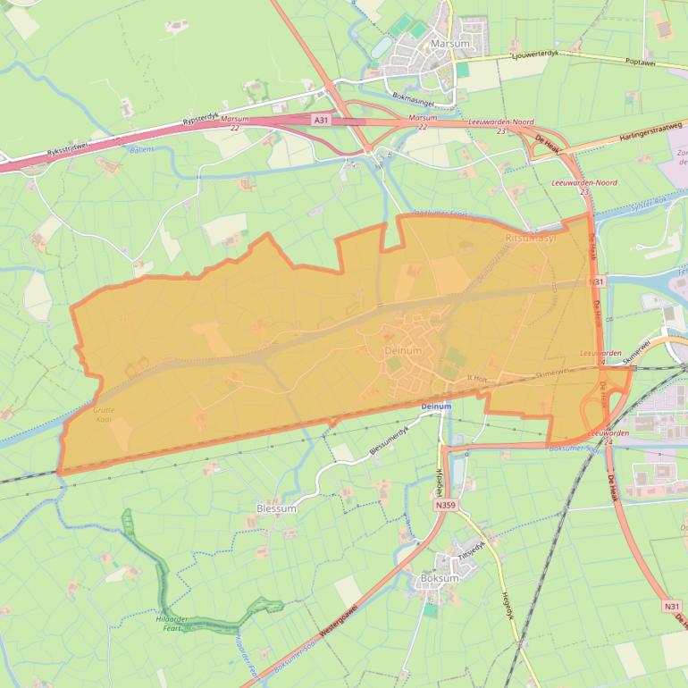 Kaart van postcodegebied 9033.