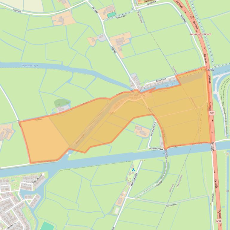 Kaart van postcodegebied 9033WB.