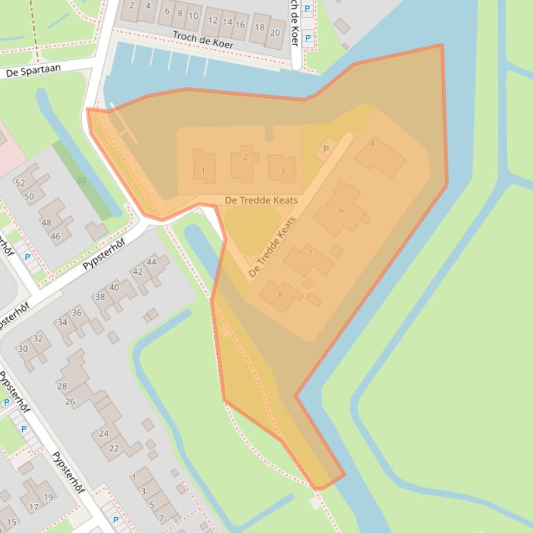 Kaart van postcodegebied 9033WW.