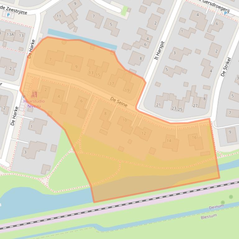 Kaart van postcodegebied 9033XV.