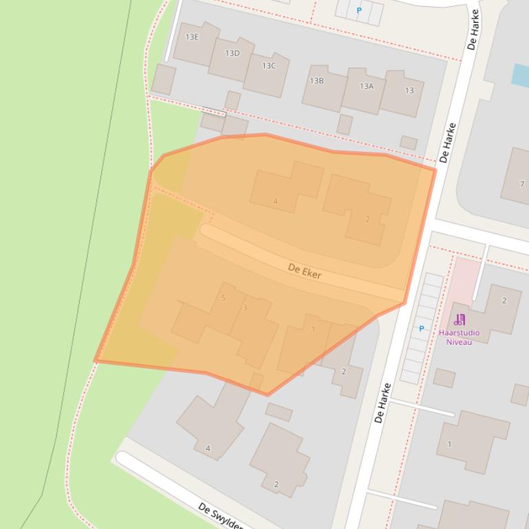 Kaart van postcodegebied 9033XW.