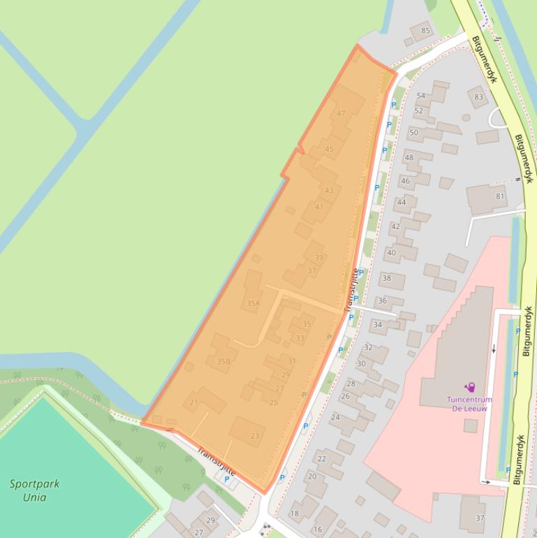 Kaart van postcodegebied 9034GS.