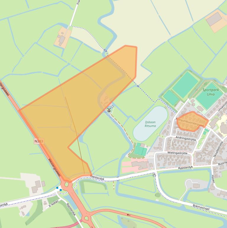 Kaart van postcodegebied 9034HA.