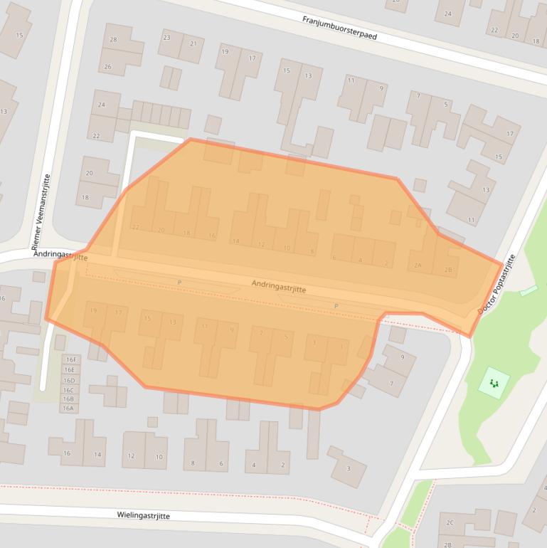 Kaart van postcodegebied 9034HD.