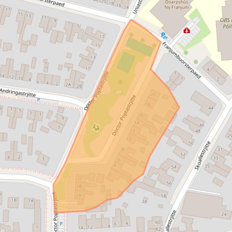 Kaart van postcodegebied 9034HH.