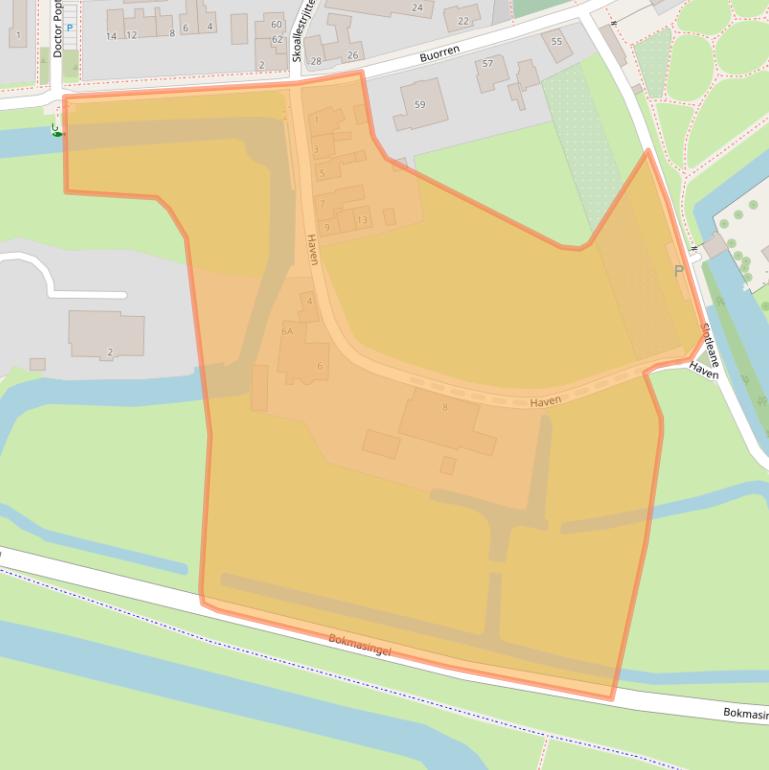 Kaart van postcodegebied 9034HL.