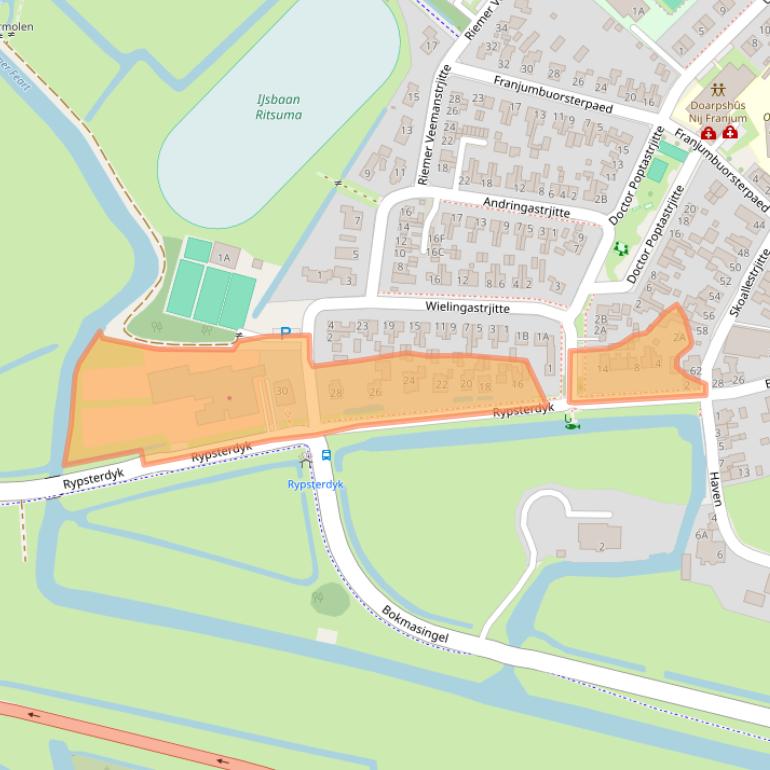 Kaart van postcodegebied 9034HN.