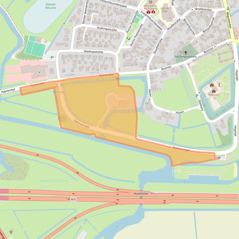 Kaart van postcodegebied 9034HP.