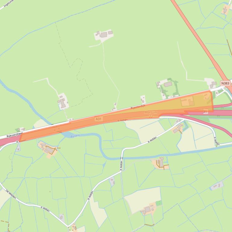 Kaart van postcodegebied 9034XA.