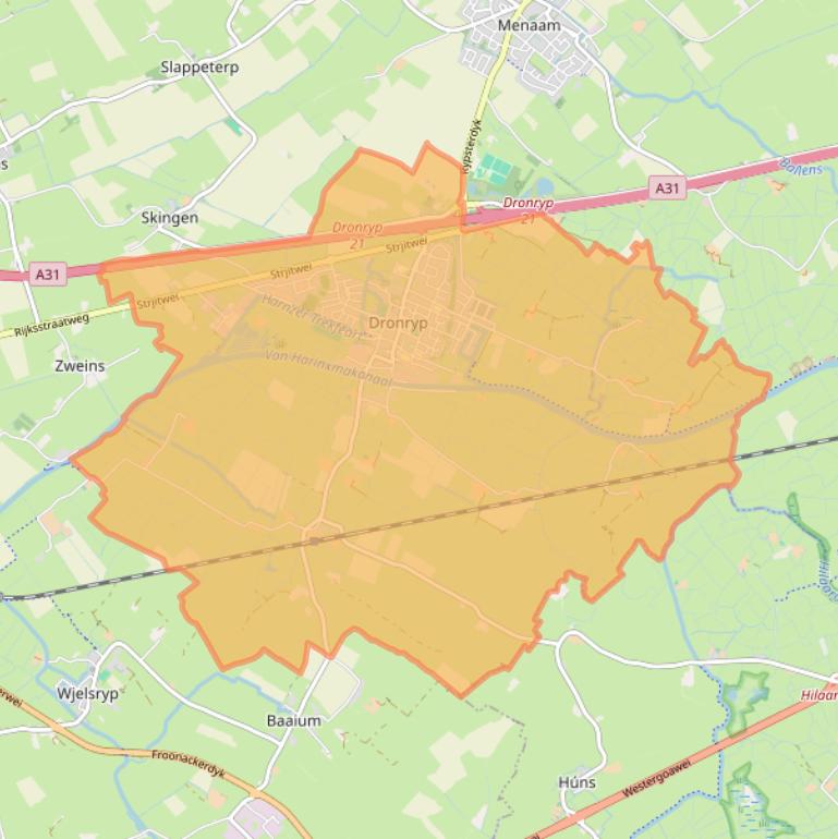 Kaart van postcodegebied 9035.