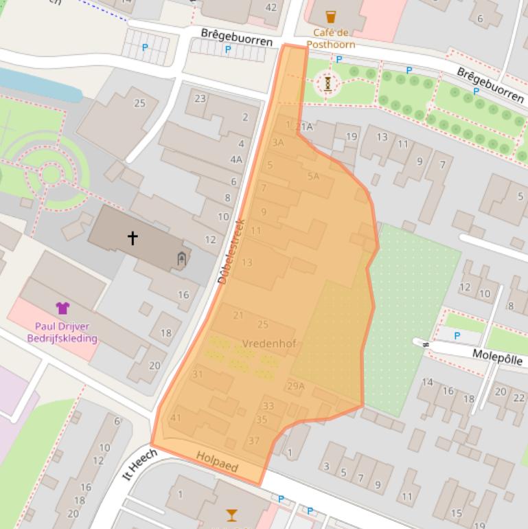 Kaart van postcodegebied 9035AH.