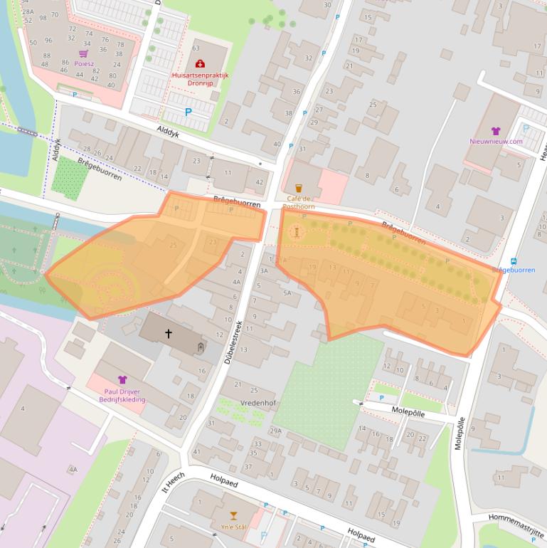 Kaart van postcodegebied 9035AP.