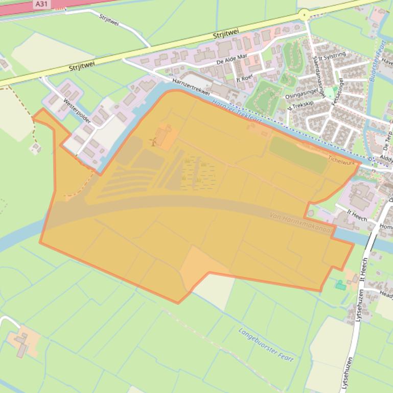 Kaart van postcodegebied 9035AT.