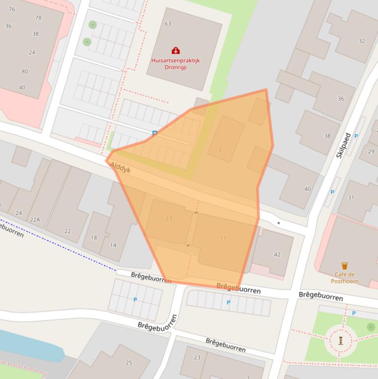 Kaart van postcodegebied 9035AW.