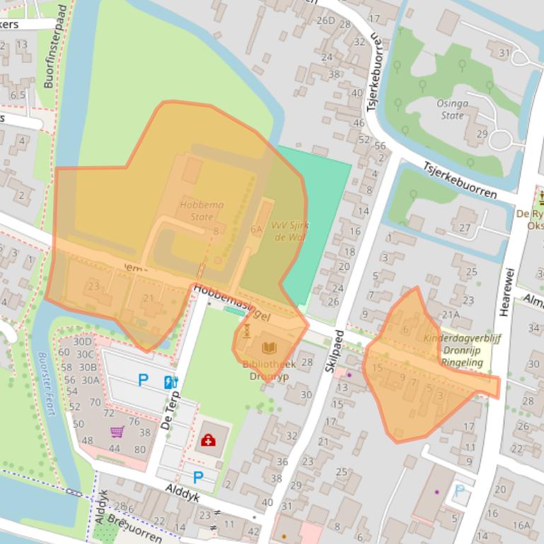 Kaart van postcodegebied 9035AZ.