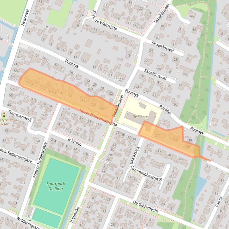 Kaart van postcodegebied 9035CB.