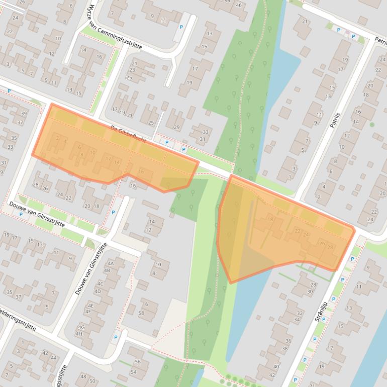 Kaart van postcodegebied 9035CT.