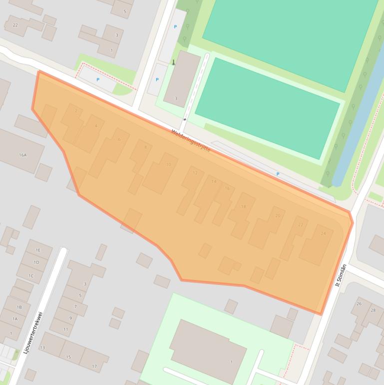 Kaart van postcodegebied 9035CZ.
