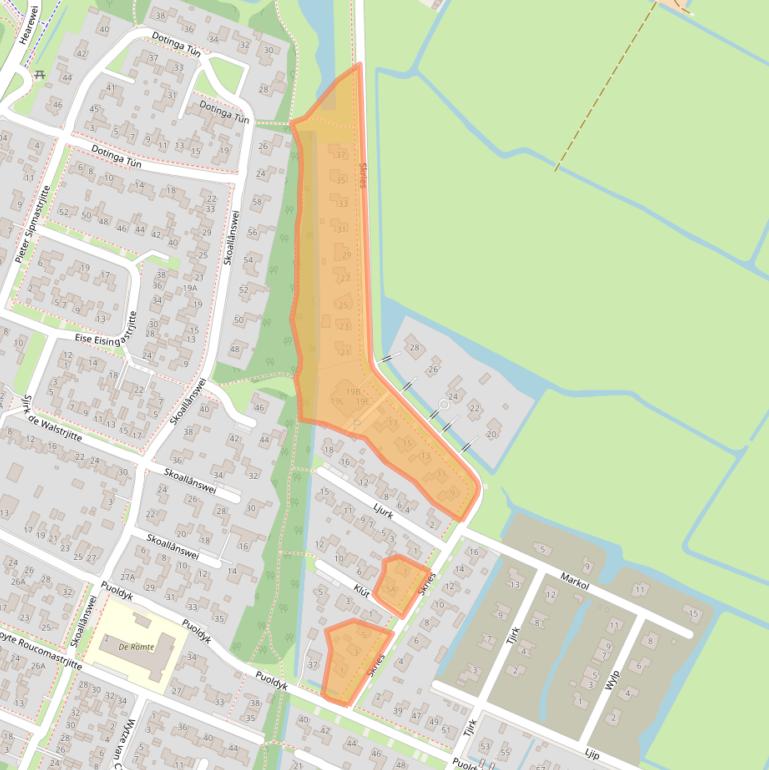 Kaart van postcodegebied 9035DB.