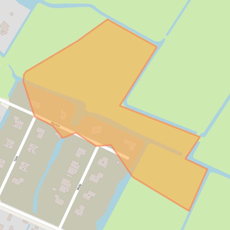 Kaart van postcodegebied 9035DJ.