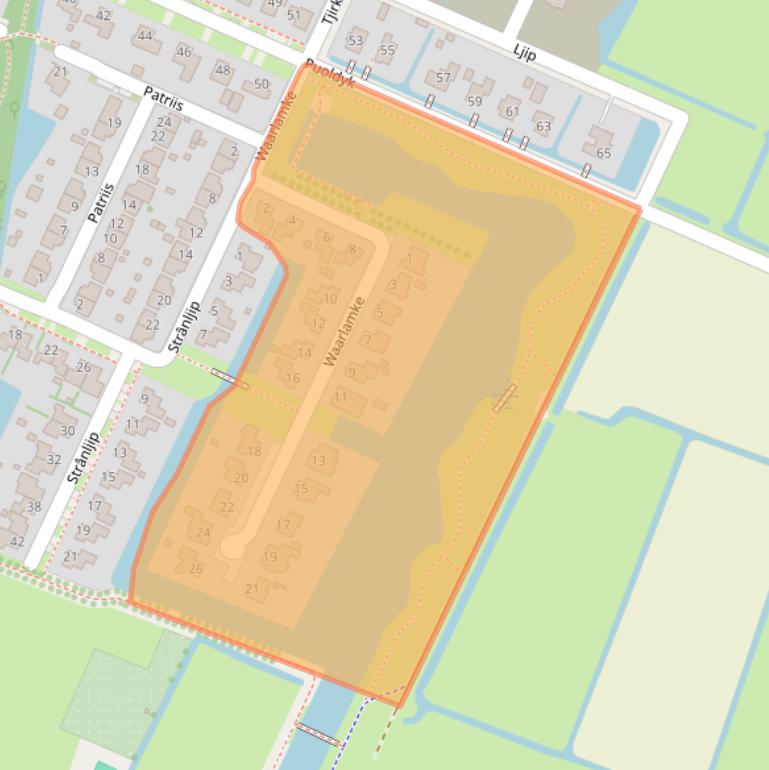 Kaart van postcodegebied 9035DN.