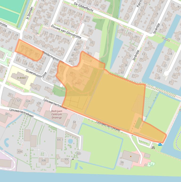 Kaart van postcodegebied 9035EA.
