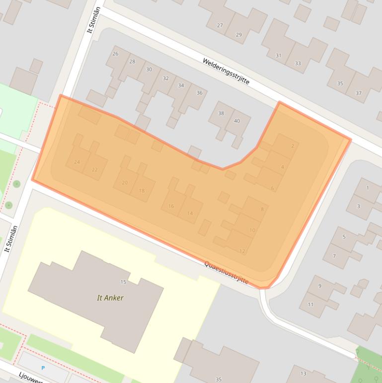 Kaart van postcodegebied 9035EC.