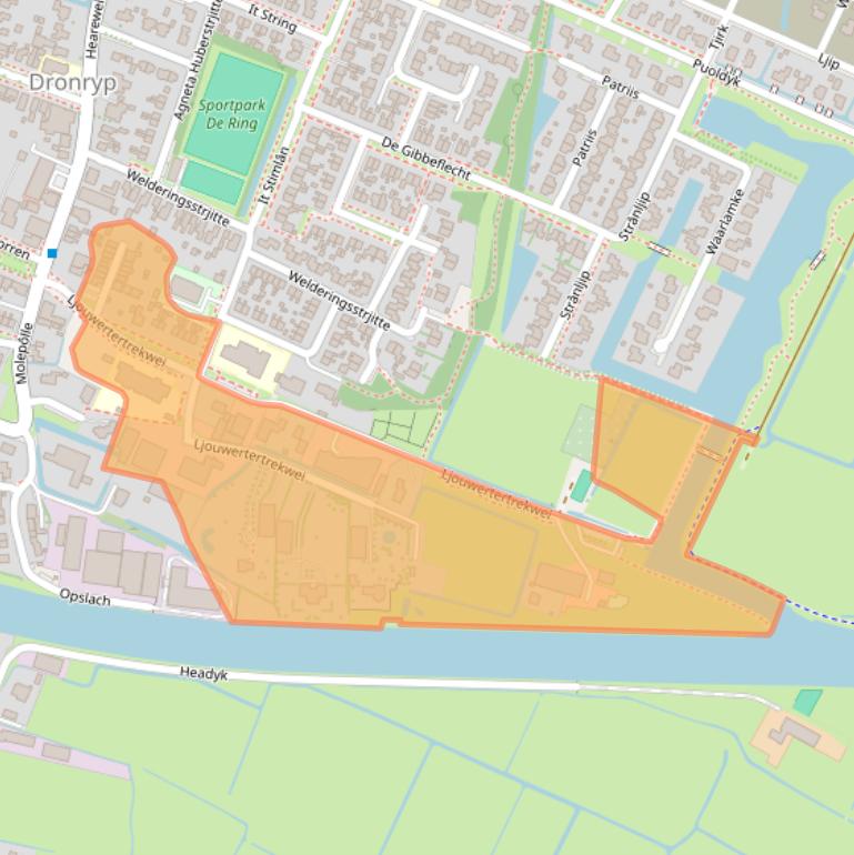 Kaart van postcodegebied 9035ED.