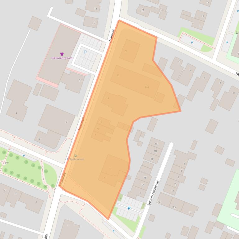 Kaart van postcodegebied 9035EM.