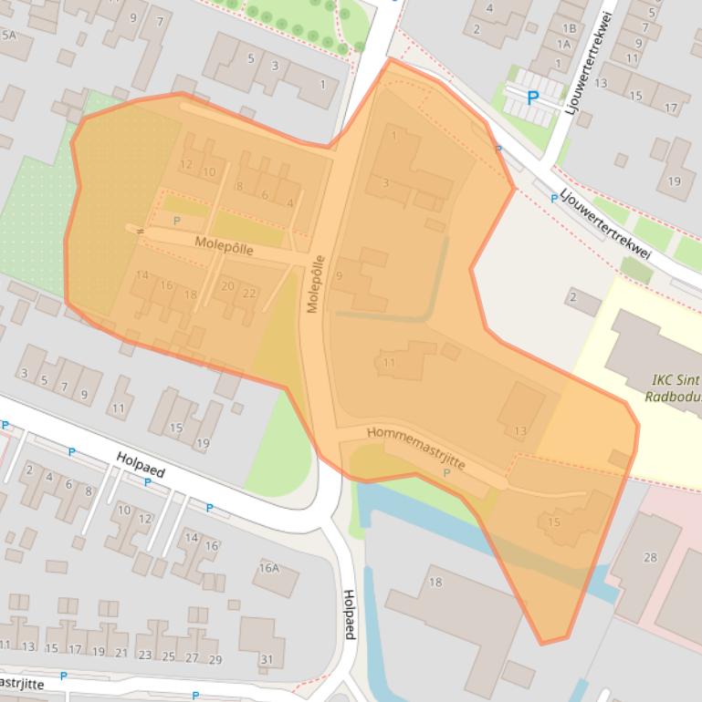 Kaart van postcodegebied 9035EV.
