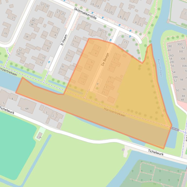 Kaart van postcodegebied 9035GA.