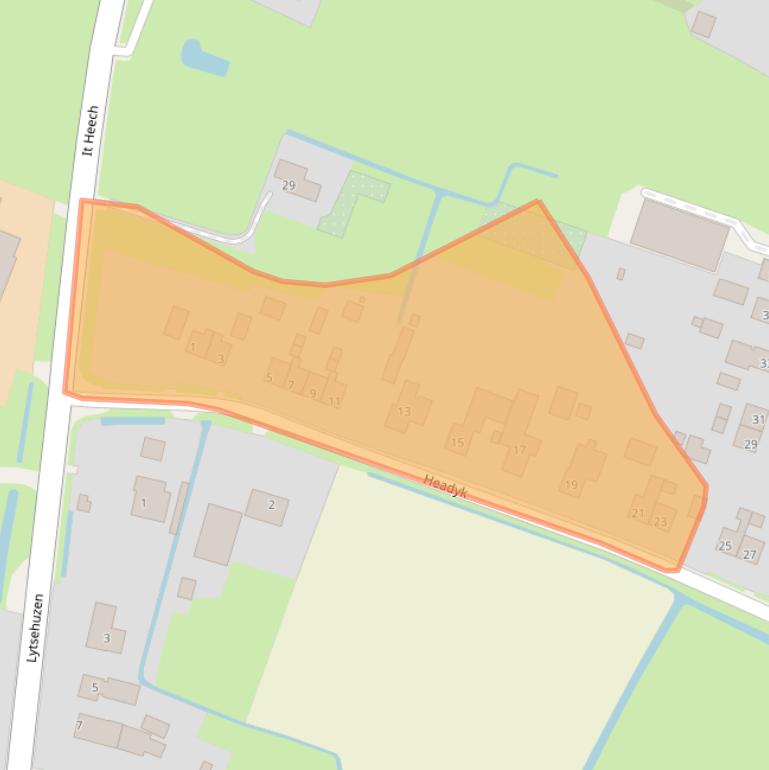 Kaart van postcodegebied 9035VD.