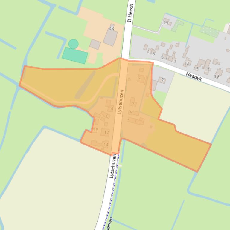 Kaart van postcodegebied 9035VG.