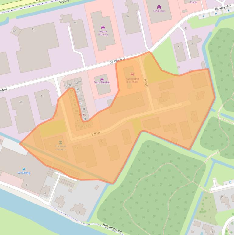 Kaart van postcodegebied 9035VR.