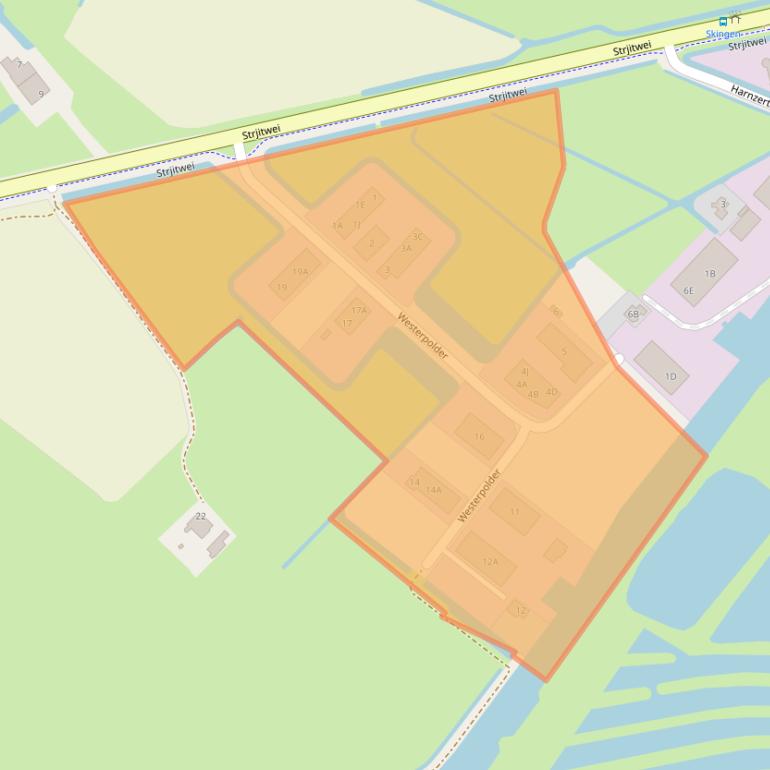 Kaart van postcodegebied 9035VS.