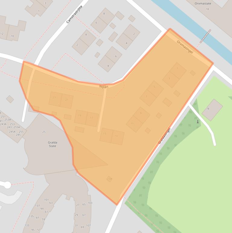 Kaart van postcodegebied 9036JK.