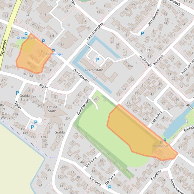 Kaart van postcodegebied 9036JS.
