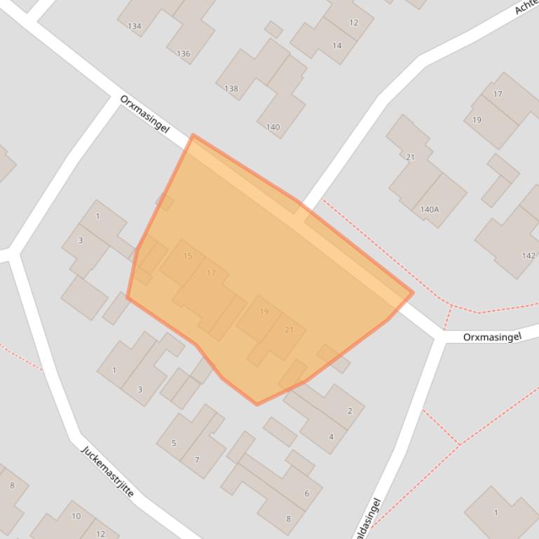 Kaart van postcodegebied 9036JT.