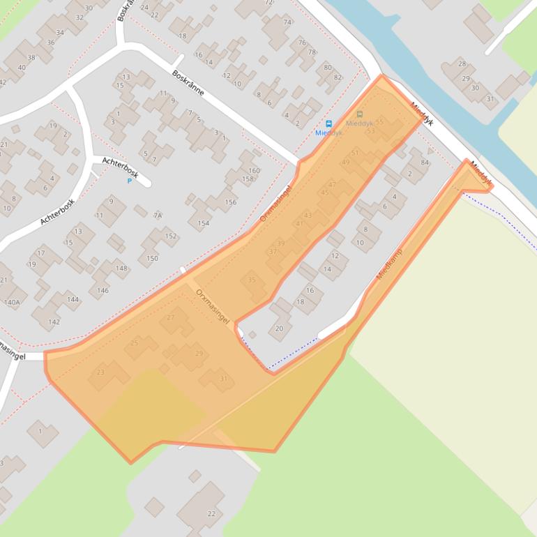 Kaart van postcodegebied 9036JV.