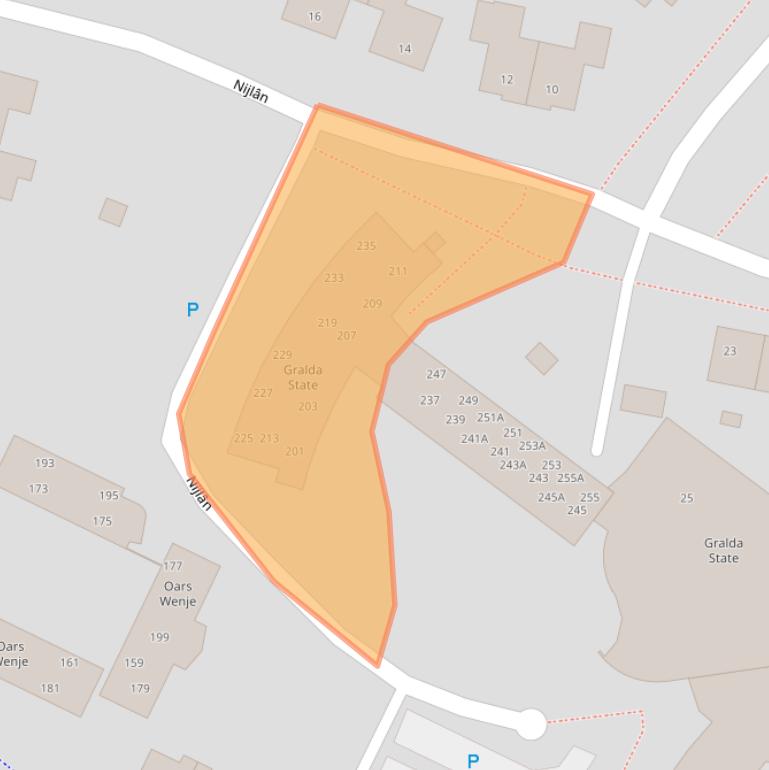 Kaart van postcodegebied 9036KN.