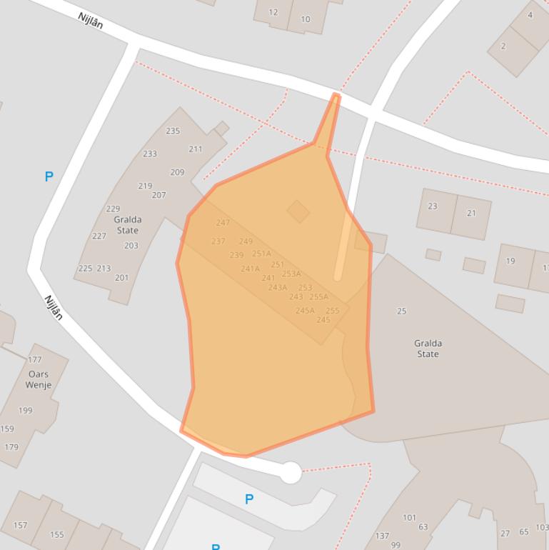 Kaart van postcodegebied 9036KZ.