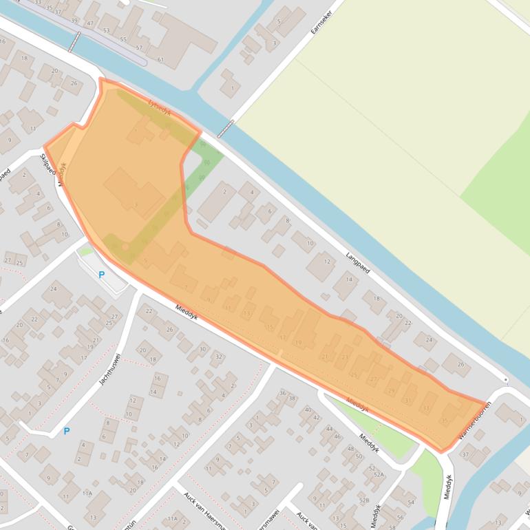 Kaart van postcodegebied 9036LB.