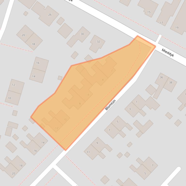 Kaart van postcodegebied 9036LV.